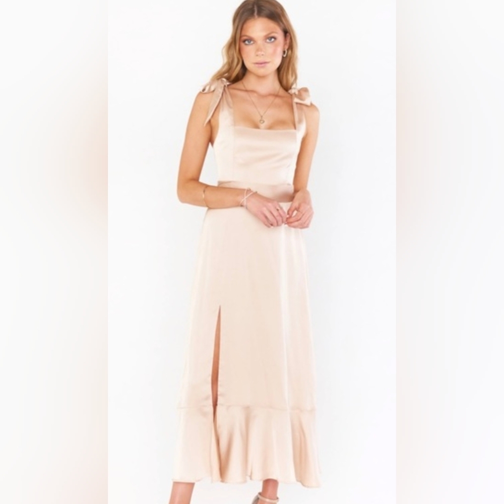 Show Me Your Mumu Elegant Cream Satin Women's Dress Size Medium
